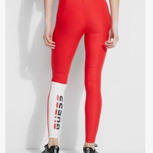 Guess | Compression Leggings in Red, White, & Blue | Size	Medium